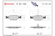 Sada brzdových destiček, kotoučová brzda BREMBO P 23 123