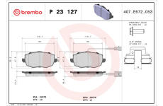 Sada brzdových destiček, kotoučová brzda BREMBO P 23 127