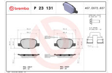 Sada brzdových destiček, kotoučová brzda BREMBO P 23 131