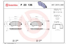 Sada brzdových platničiek kotúčovej brzdy BREMBO P 23 136