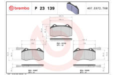 Sada brzdových destiček, kotoučová brzda BREMBO P 23 139