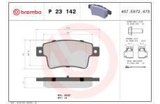 Sada brzdových platničiek kotúčovej brzdy BREMBO P 23 142