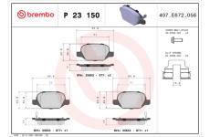 Sada brzdových platničiek kotúčovej brzdy BREMBO P 23 150