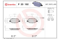 Sada brzdových platničiek kotúčovej brzdy BREMBO P 23 152