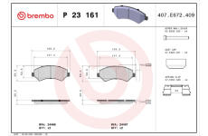 Sada brzdových destiček, kotoučová brzda BREMBO P 23 161