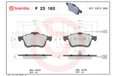 Sada brzdových destiček, kotoučová brzda BREMBO P 23 163