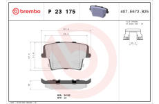 Sada brzdových platničiek kotúčovej brzdy BREMBO P 23 175