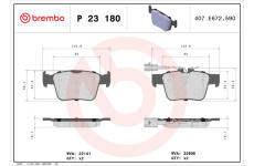 Sada brzdových platničiek kotúčovej brzdy BREMBO P 23 180