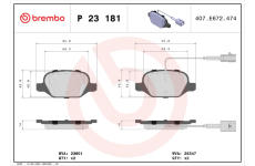 Sada brzdových destiček, kotoučová brzda BREMBO P 23 181