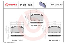 Sada brzdových destiček, kotoučová brzda BREMBO P 23 182