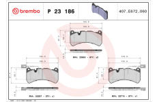 Sada brzdových platničiek kotúčovej brzdy BREMBO P 23 186