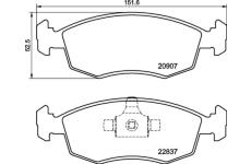 Sada brzdových destiček, kotoučová brzda BREMBO P 23 192