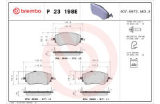 Sada brzdových platničiek kotúčovej brzdy BREMBO P 23 198E