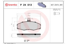 Sada brzdových destiček, kotoučová brzda BREMBO P 24 013