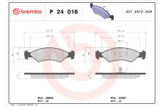 Sada brzdových destiček, kotoučová brzda BREMBO P 24 016