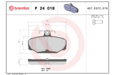 Sada brzdových destiček, kotoučová brzda BREMBO P 24 018