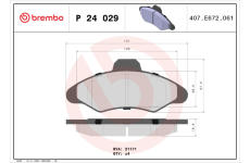 Sada brzdových destiček, kotoučová brzda BREMBO P 24 029