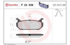 Sada brzdových destiček, kotoučová brzda BREMBO P 24 036