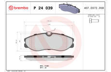 Sada brzdových destiček, kotoučová brzda BREMBO P 24 039