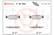 Sada brzdových destiček, kotoučová brzda BREMBO P 24 044