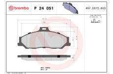 Sada brzdových destiček, kotoučová brzda BREMBO P 24 051