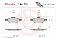 Sada brzdových destiček, kotoučová brzda BREMBO P 24 055