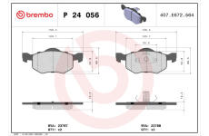 Sada brzdových destiček, kotoučová brzda BREMBO P 24 056