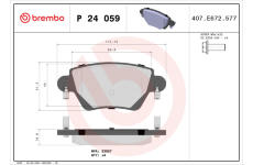 Sada brzdových platničiek kotúčovej brzdy BREMBO P 24 059