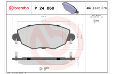 Sada brzdových destiček, kotoučová brzda BREMBO P 24 060