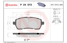 Sada brzdových platničiek kotúčovej brzdy BREMBO P 24 072