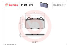 Sada brzdových destiček, kotoučová brzda BREMBO P 24 073