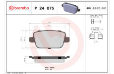 Sada brzdových destiček, kotoučová brzda BREMBO P 24 075