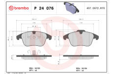 Sada brzdových platničiek kotúčovej brzdy BREMBO P 24 076X