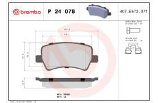 Sada brzdových destiček, kotoučová brzda BREMBO P 24 078X