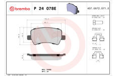 Sada brzdových platničiek kotúčovej brzdy BREMBO P 24 078E