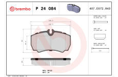 Sada brzdových platničiek kotúčovej brzdy BREMBO P 24 084