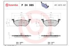 Sada brzdových platničiek kotúčovej brzdy BREMBO P 24 085