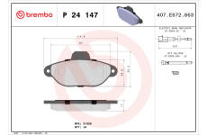 Sada brzdových destiček, kotoučová brzda BREMBO P 24 147