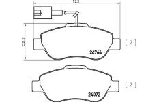 Sada brzdových destiček, kotoučová brzda BREMBO P 24 150