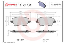 Sada brzdových platničiek kotúčovej brzdy BREMBO P 24 151