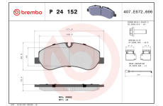 Sada brzdových platničiek kotúčovej brzdy BREMBO P 24 152