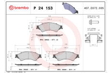 Sada brzdových destiček, kotoučová brzda BREMBO P 24 153