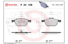 Sada brzdových platničiek kotúčovej brzdy BREMBO P 24 158