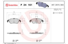 Sada brzdových destiček, kotoučová brzda BREMBO P 24 161