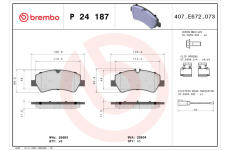 Sada brzdových platničiek kotúčovej brzdy BREMBO P 24 187