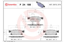 Sada brzdových destiček, kotoučová brzda BREMBO P 24 188