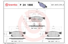 Sada brzdových platničiek kotúčovej brzdy BREMBO P 24 188E