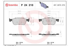 Sada brzdových destiček, kotoučová brzda BREMBO P 24 210