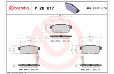 Sada brzdových platničiek kotúčovej brzdy BREMBO P 28 017