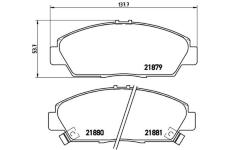 Sada brzdových platničiek kotúčovej brzdy BREMBO P 28 021